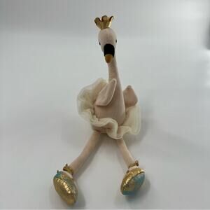Jellycat Swan Stuffed Animal with Gold and Cream Accents
